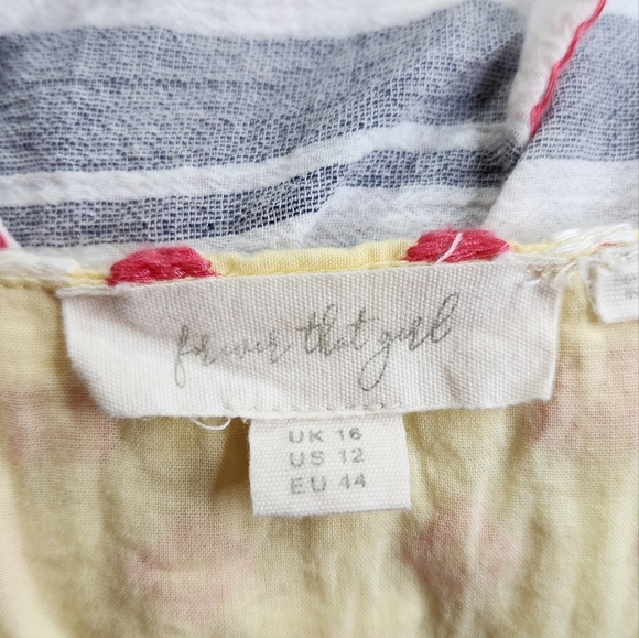 Anthropologie Forever That Girl Basel Embroidered Tunic Blouse US Sz 12 - Picture 2 of 10